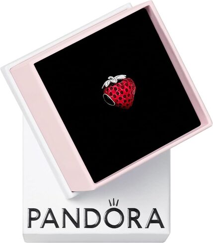 PANDORA Seeded Strawberry Fruit Charm - Compatible PANDORA Moments - Gift for Her - Sterling Silver & Enamel - With Gift Box in Saudi Arabia