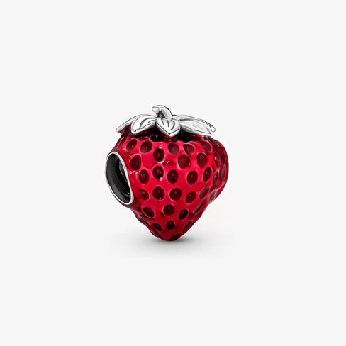 PANDORA Seeded Strawberry Fruit Charm - Compatible PANDORA Moments - Gift for Her - Sterling Silver & Enamel - With Gift Box in Saudi Arabia