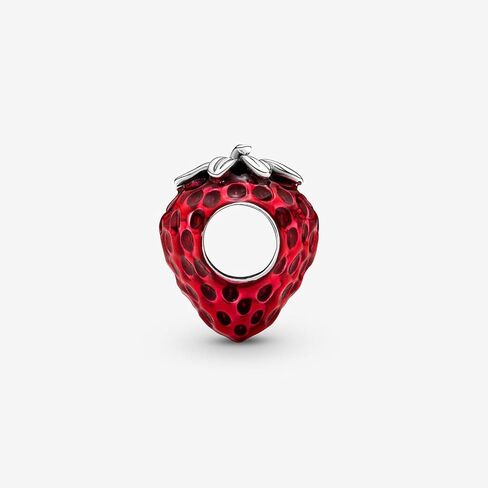 PANDORA Seeded Strawberry Fruit Charm - Compatible PANDORA Moments - Gift for Her - Sterling Silver & Enamel - With Gift Box in Saudi Arabia