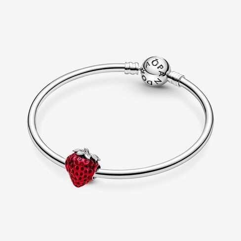 PANDORA Seeded Strawberry Fruit Charm - Compatible PANDORA Moments - Gift for Her - Sterling Silver & Enamel - With Gift Box in Saudi Arabia