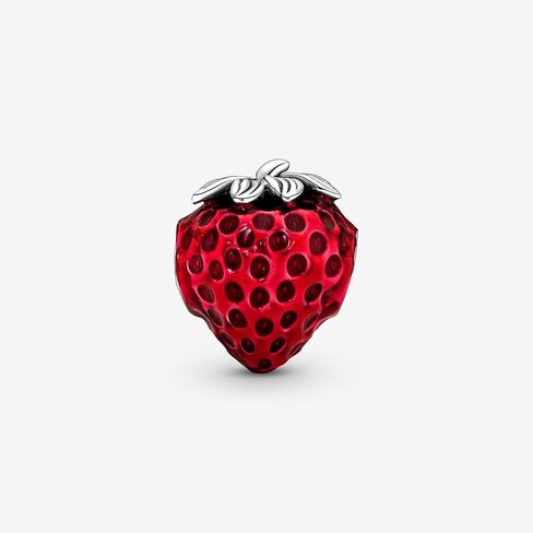 PANDORA Seeded Strawberry Fruit Charm - Compatible PANDORA Moments - Gift for Her - Sterling Silver & Enamel - With Gift Box in Saudi Arabia