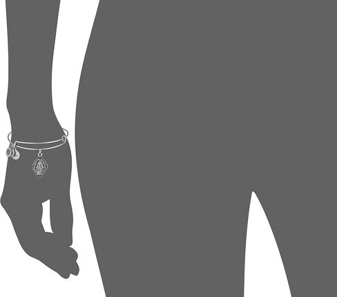 سوار Alex and Ani Divine Guides قابل للتوسيع للنساء، سحر محفور للأم ماري، لمسة نهائية رافيلية، من 2 إلى 3.5 بوصة in Kuwait