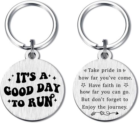 Yobent Running Gifts for Men Women, Runner Keychain for Female Male Boys Girls, Inspirational Marathon Running Lover Birthday Christmas Ideas Present, It's A Good Day to Run in Saudi Arabia