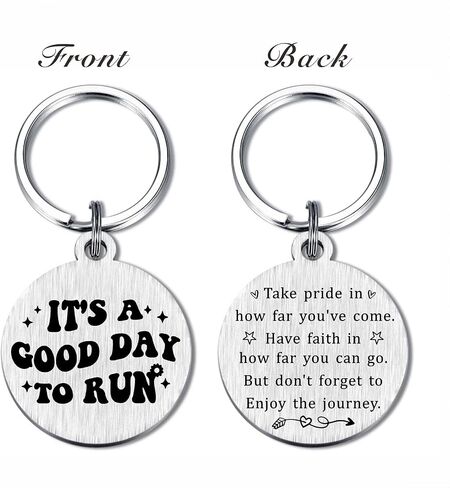 Yobent Running Gifts for Men Women, Runner Keychain for Female Male Boys Girls, Inspirational Marathon Running Lover Birthday Christmas Ideas Present, It's A Good Day to Run in Saudi Arabia