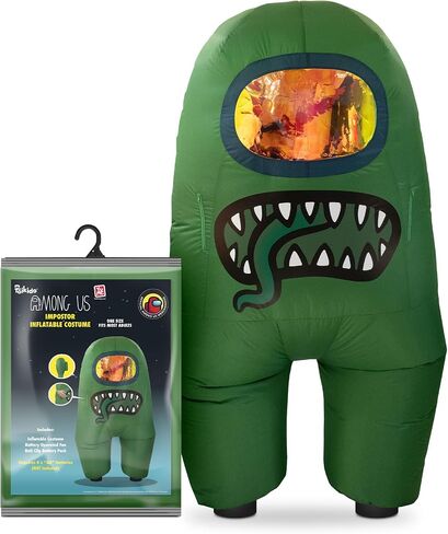 YuMe Official Among Us Toys Funny Inflatable Cool Cosplay Halloween Costumes for Adults - Black with Batty Hat in Kuwait