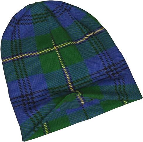 Beanie Hat Tartan Plaid Slouchy Knit Hat, Warm Stretchy Headwear for Men & Women, Winter Fall Accessory in Saudi Arabia