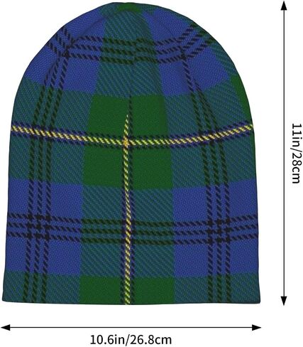 Beanie Hat Tartan Plaid Slouchy Knit Hat, Warm Stretchy Headwear for Men & Women, Winter Fall Accessory in Saudi Arabia