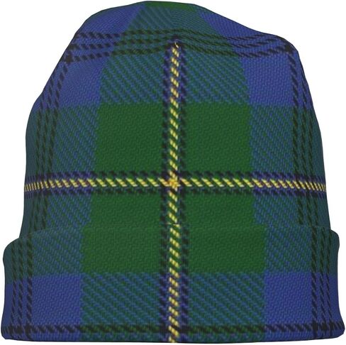 Beanie Hat Tartan Plaid Slouchy Knit Hat, Warm Stretchy Headwear for Men & Women, Winter Fall Accessory in Saudi Arabia
