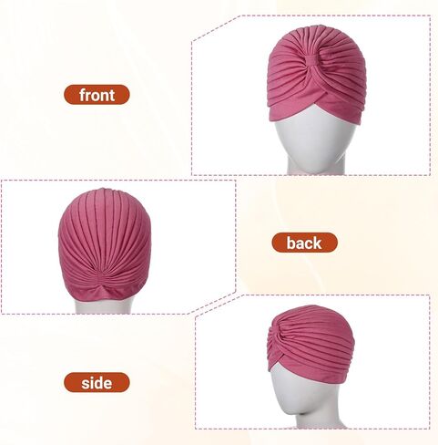 16 Colors Turbans for Women, Polyester Turban Head Wraps for Women, Soft and Stretchable Beanie Turbans and Head Wraps, Solid Hair Turban Coverings in Saudi Arabia
