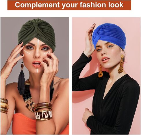 16 Colors Turbans for Women, Polyester Turban Head Wraps for Women, Soft and Stretchable Beanie Turbans and Head Wraps, Solid Hair Turban Coverings in Saudi Arabia