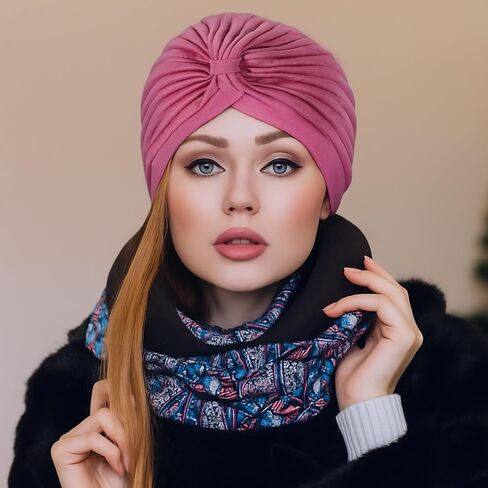16 Colors Turbans for Women, Polyester Turban Head Wraps for Women, Soft and Stretchable Beanie Turbans and Head Wraps, Solid Hair Turban Coverings in Saudi Arabia