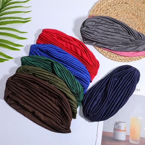 16 Colors Turbans for Women, Polyester Turban Head Wraps for Women, Soft and Stretchable Beanie Turbans and Head Wraps, Solid Hair Turban Coverings in Saudi Arabia