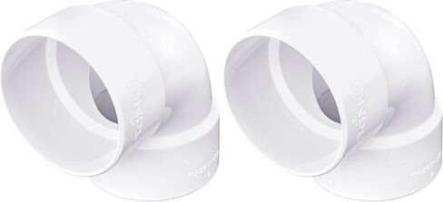 NDS 3P02 PVC 90-Degree Elbow, 3-Inch, for Hub X Hub solvent-weld connections, for Use with 3-Inch Sewer and Drain Pipes, White in Saudi Arabia