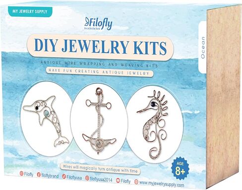 Filofly DIY Jewelry Making Kit 002 with Materials and Instructions to Make Wire Tree, Lotus Pendant, Wire Lily Wire Wrapping Wire Weaving Gift in Kuwait