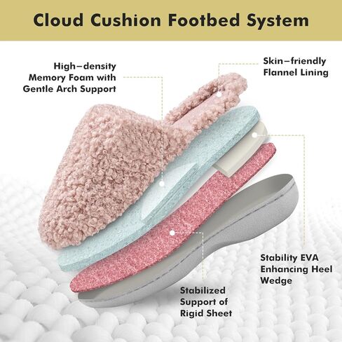 YOLIS Fuzzy Slippers for Women, Fluffy House Slippers with Memory Foam and Arch Support, Warm Cozy House Shoes for Indoor and Outdoor Wear Size 6-12 in Saudi Arabia