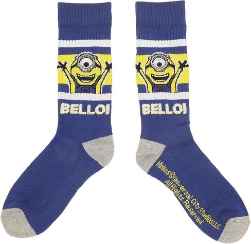 Minions Minion Bello Mens Athletic Crew Socks in Saudi Arabia