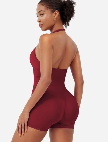 YEOREO SoftHue بدلة تمرين قطعة واحدة للنساء بذلة قصيرة بدون ظهر بدون أكمام مضلعة Bodycon الصالة الرياضية واليوجا رومبير in Kuwait