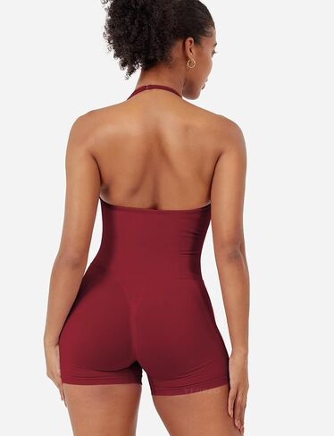 YEOREO SoftHue بدلة تمرين قطعة واحدة للنساء بذلة قصيرة بدون ظهر بدون أكمام مضلعة Bodycon الصالة الرياضية واليوجا رومبير in Kuwait