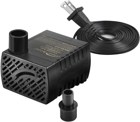 Simple Deluxe 160GPH Submersible Water Pump (600L/H, 8W) with Adjustable Intake, 4.3ft High Lift, 2 Nozzles, Perfect for Fish Tank, Pond, Aquarium, Hydroponics in Kuwait