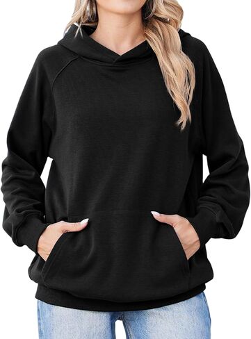 Zeagoo Womens Fleece Hoodies Soft Midweight Casual Hooded Sweatshirts Y2K Fall Winter Pullover Tops Kangaroo Pocket in Saudi Arabia