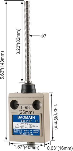 Baomain Stainless Steel Roller Plunger Limit Switch TZ-3102 (BM-3102) 1NO+1NC SPDT IP67 in Saudi Arabia