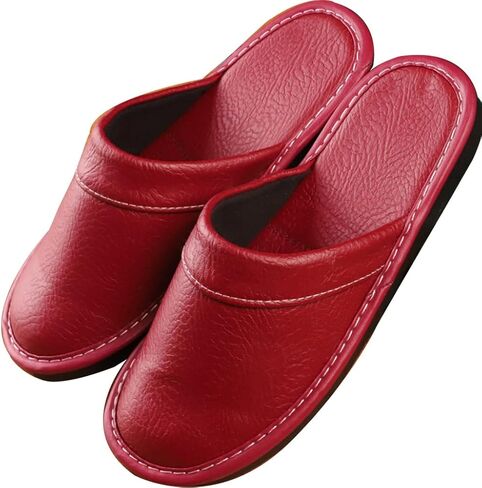 XUEMML Leather Slippers Women Indoor Outdoor，leather Sandals Closed Toes，Couple's Home Indoor Breathable Non-slip Slippers Women in Saudi Arabia