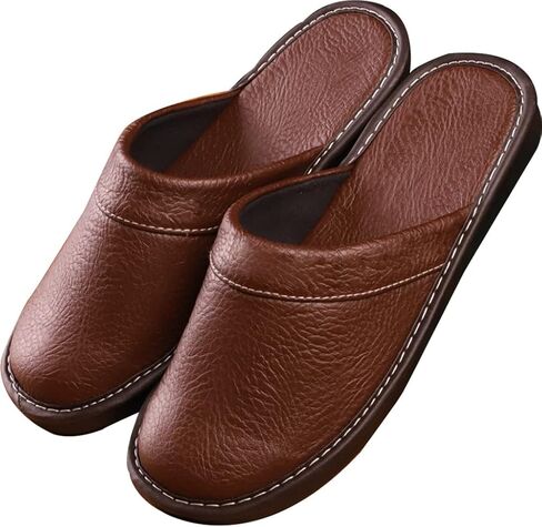 XUEMML Leather Slippers Women Indoor Outdoor，leather Sandals Closed Toes，Couple's Home Indoor Breathable Non-slip Slippers Women in Saudi Arabia