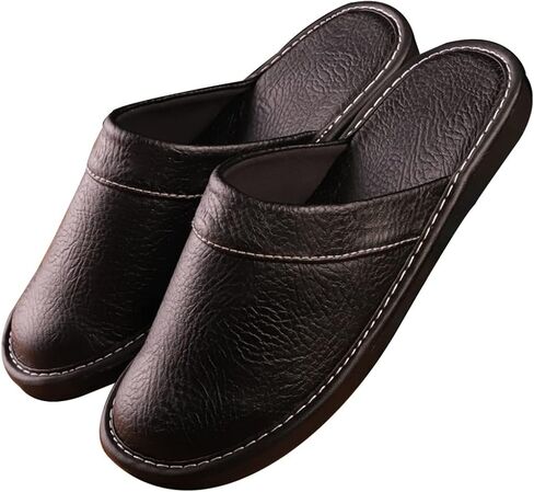 XUEMML Leather Slippers Women Indoor Outdoor，leather Sandals Closed Toes，Couple's Home Indoor Breathable Non-slip Slippers Women in Saudi Arabia