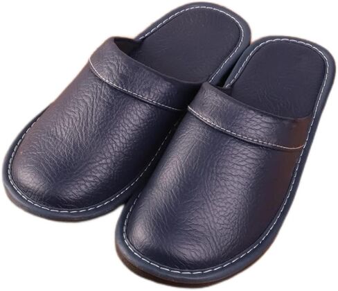 XUEMML Leather Slippers Women Indoor Outdoor，leather Sandals Closed Toes，Couple's Home Indoor Breathable Non-slip Slippers Women in Saudi Arabia