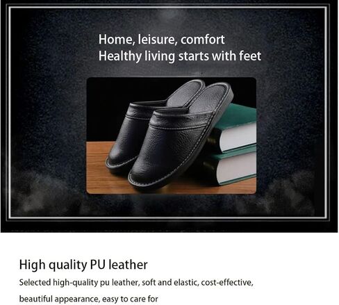 XUEMML Leather Slippers Women Indoor Outdoor，leather Sandals Closed Toes，Couple's Home Indoor Breathable Non-slip Slippers Women in Saudi Arabia