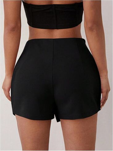 WDIRARA Women's High Waisted Split Hem Skorts Stretch Mini Skirt Shorts in Saudi Arabia