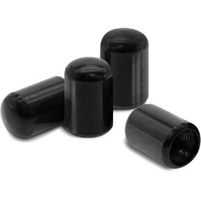 4PCS Car Tire Valve Stem Caps, Car Air Valve Caps, Aluminum Alloy Wheel Valve Covers, Car Exterior Accessories Car Dustproof Tire Cap Universal for Cars Trucks SUVs Motorcycles Bikes (Black) in Kuwait