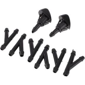 Windshield Washer Nozzle for Honda Civic 1987-2005 Front W/ 6 Pcs Y Hose Connector Car 76810SWAE01 Black Plastic 1 Set in Kuwait