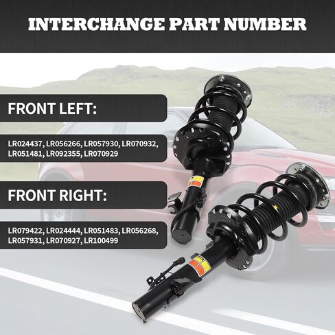 Pair Front Shock Absorber Strut Assembly with Electric Compatible with Range Rover Evoque 2012-2018 Left+Right Suspension Absorber Kit LR024437 LR051481 in Saudi Arabia