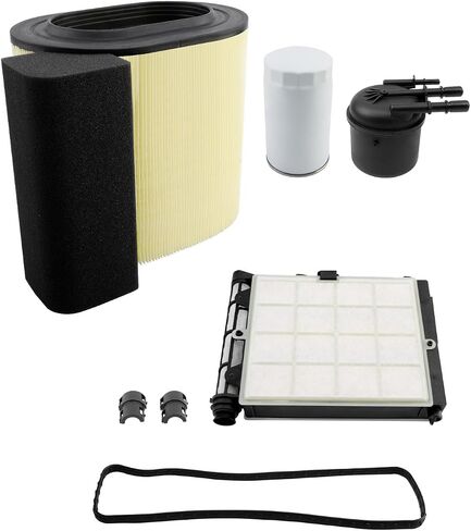 6.7L Powerstroke Diesel Filter Kit, Air Filter, Fuel Filter Element & Oil Filter, Compatible with 2017-2019 Ford F-250, F-350, F-450, F-550 Super Duty V8, Replaces# FA1927, FD-4624, FD-4625, FL2124S in Saudi Arabia