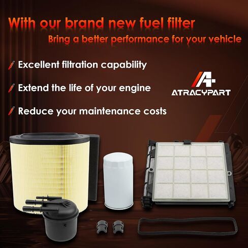 6.7L Powerstroke Diesel Filter Kit, Air Filter, Fuel Filter Element & Oil Filter, Compatible with 2017-2019 Ford F-250, F-350, F-450, F-550 Super Duty V8, Replaces# FA1927, FD-4624, FD-4625, FL2124S in Saudi Arabia