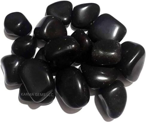 1lb Obsidian Tumbled Stones - Polished Stones for Positive Energy - Crystal Kit for Fresh Mind & Restful Sleep - Healing Stone for Chakra Balancing - Ideal for Gift & Home Decor (15-25 Mm) in Saudi Arabia