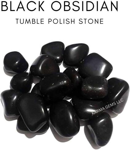 1lb Obsidian Tumbled Stones - Polished Stones for Positive Energy - Crystal Kit for Fresh Mind & Restful Sleep - Healing Stone for Chakra Balancing - Ideal for Gift & Home Decor (15-25 Mm) in Saudi Arabia