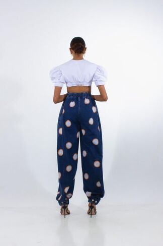 utcoco Women's High Waisted Balloon Jeans Zip Front Baggy Denim Pants with Adjustable Cuffs Trendy Wide Leg Trousers in Saudi Arabia