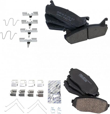 TRQ Front and Rear Brake Pad Set Ceramic Hardware Compatible with 1990-1993 Mazda Miata in Saudi Arabia