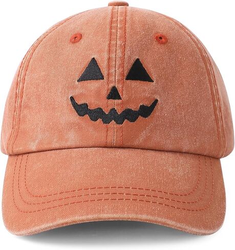Halloween Pumpkin Hat Funny Jack O’ Lantern Baseball Cap – Vintage Adjustable Spooky Season Costume Accessory in Saudi Arabia