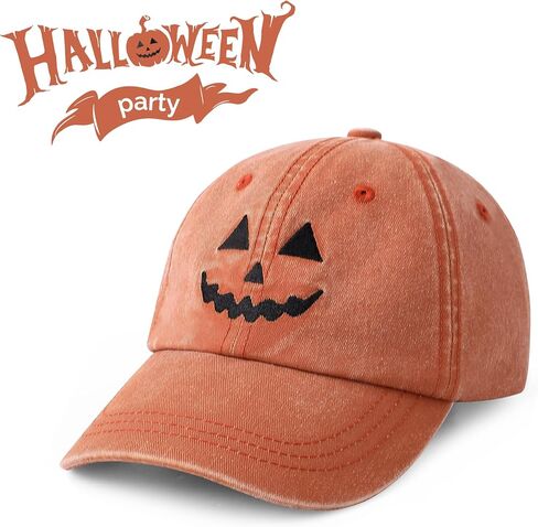 Halloween Pumpkin Hat Funny Jack O’ Lantern Baseball Cap – Vintage Adjustable Spooky Season Costume Accessory in Saudi Arabia