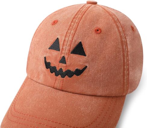 Halloween Pumpkin Hat Funny Jack O’ Lantern Baseball Cap – Vintage Adjustable Spooky Season Costume Accessory in Saudi Arabia