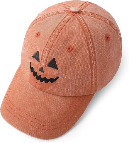 Halloween Pumpkin Hat Funny Jack O’ Lantern Baseball Cap – Vintage Adjustable Spooky Season Costume Accessory in Saudi Arabia