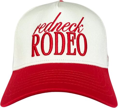 Vintage Country Trucker Hat | Snapback | Western Cute Caps for Cowgirls and Cowboys | Embroidered | Red and Cream Trucker Hat in Saudi Arabia