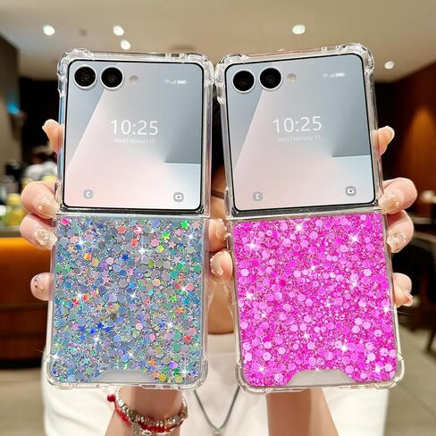 LCHULLE for Samsung Galaxy Z Flip 5 Case Bling Glitter for Girls Women Cute Shiny Sparkle Sequin Stars, Soft Silicone Four-Corner Shockproof Cover Protective Phone Case for Samsung Z Flip 5 5G(Blue) in Kuwait