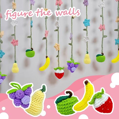 10 Pieces Cute Crochet Fruits Finished Crochet Orange Persimmon Apple Peach Strawberry Charm Handmade Knitted Artificial Fruits for Home Kitchen Party Photo Prop Decoration in Saudi Arabia