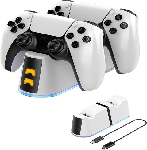 Vertical Stand for PS5/PS5 Slim Consoles-Compatible with PS5/PS5 Slim Stand Base Accessories with 7 Color RGB Lights in Saudi Arabia