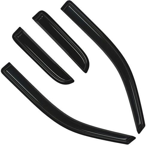 Window Visor Compatible with 2004-2014 Ford F150 Extended Cab Pickup, Slim Style Acrylic Black Sun Rain Guards Cover by IKON MOTORSPORTS, 2005 2006 2007 2008 2009 2010 2011 2012 2013 in Saudi Arabia
