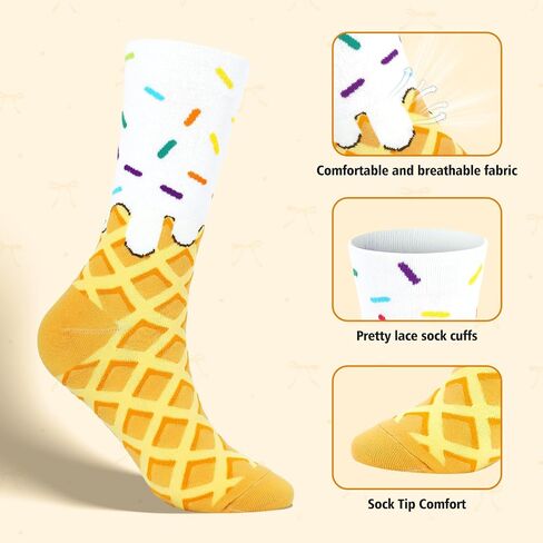 YOYOU Cute Crew Socks for Women, Funny Patterned Novelty Sock in Kuwait